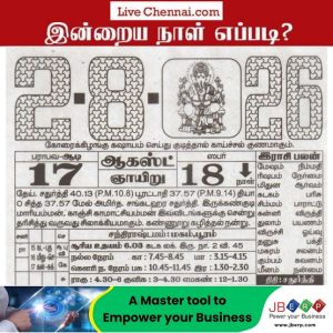 Auspicious (Nalla Neram) time today (Aug 02nd)