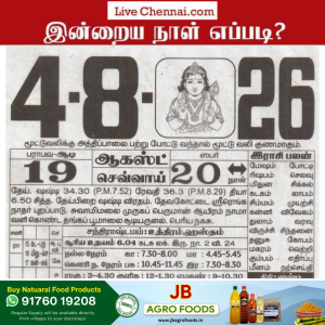 Auspicious (Nalla Neram) time today (Aug 04th)